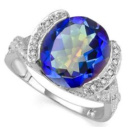 Natural Ocean Mystic & Diamond Ring 4.45 carats Ring