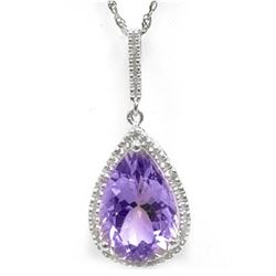 Natural Amethyst & Diamond 4.90 carats Pendant