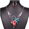 Image 1 : Colorful leafs choker necklace earrings Set