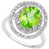 Image 1 : Natural Peridot & Diamond Ring