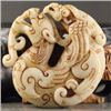 Image 1 : Old China Jade hand-carved Dragon & Phoenix Pendant