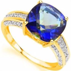 Natural Ocean Mystic & Diamond Ring 3.71 carats
