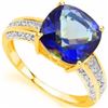 Image 1 : Natural Ocean Mystic & Diamond Ring 3.71 carats