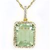 Image 1 : Natural Green Tea Amethyst & Diamond 5.43 ct Pendant