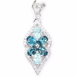 Natural London Blue & Sky Blue Topaz Pendant