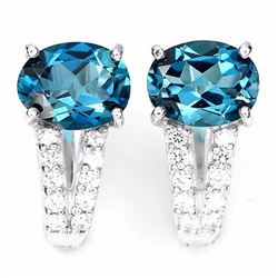 Natural London Blue Topaz Earrings