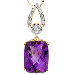 Natural Amethyst & Diamond 9 carats pendant