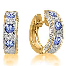 Natural Tanzanite & Diamond Earrings