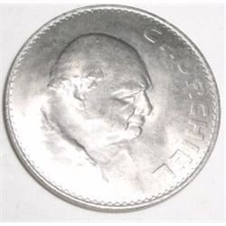 1965 *CROWN* WINSTON CHURCHILL COIN. THIS CROWN CELEBRATES WINSTON CHURCHILL: STATESMAN/ORATOR/PAINT