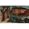 Image 1 : HELMER OSSLUND 1866-1938 Stadsvy Olja på, HELMER OSSLUND 1866-1938 Stadsvy Olja på pannå, 24 x...