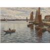 Image 1 : JOHAN ERICSON 1849-1925 Hamnmotiv med, JOHAN ERICSON 1849-1925 Hamnmotiv med segelbåtar - somma...
