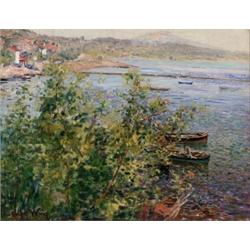 ALFRED WAHLBERG 1834-1906 Kustparti med ekor, ALFRED WAHLBERG 1834-1906 Kustparti med ekor Sign...