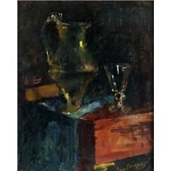 EVA BAGGE 1871-1964 Stilleben med kanna och, EVA BAGGE 1871-1964 Stilleben med kanna och glas S...