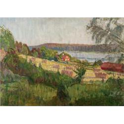 RICHARD BERGH 1858-1919 Klockargården,, RICHARD BERGH 1858-1919 Klockargården, Tyresö Målad 191...