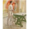 Image 1 : CARL LARSSON 1853-1919 Modell med, CARL LARSSON 1853-1919 Modell med blomkruka/Modellen Lisa me...