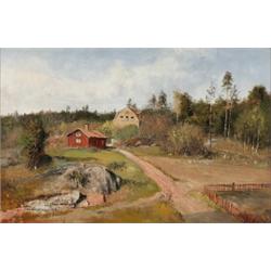 OLOF HERMELIN 1827-1913 Sommarmotiv från, OLOF HERMELIN 1827-1913 Sommarmotiv från Långängens g...