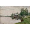 Image 1 : CARL JOHANSSON 1863-1944 Insjölandskap -, CARL JOHANSSON 1863-1944 Insjölandskap - Bollnäs Sign...