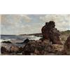Image 1 : ALFRED WAHLBERG 1834-1906 Bränningar mot, ALFRED WAHLBERG 1834-1906 Bränningar mot klippig kust...