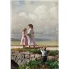 Image 1 : AUGUST MALMSTRÖM 1829-1901 Barn på, AUGUST MALMSTRÖM 1829-1901 Barn på stenbro Olja på duk, 49...