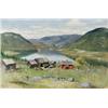Image 1 : OLOF HERMELIN 1827-1913 Fjällandskap med, OLOF HERMELIN 1827-1913 Fjällandskap med stugor Signe...