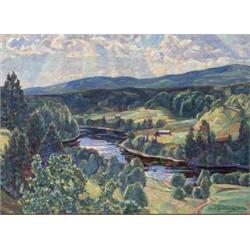 CARL JOHANSSON 1863-1944 Sommardag,, CARL JOHANSSON 1863-1944 Sommardag, Ramsele Signerad Carl...