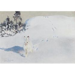 BRUNO LILJEFORS 1860-1939 Hare i, BRUNO LILJEFORS 1860-1939 Hare i vinterlandskap Signerad Brun...