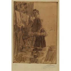 ANDERS ZORN 1860-1920 Fatbur Signerad Zorn., ANDERS ZORN 1860-1920 Fatbur Signerad Zorn. Etsnin...