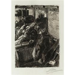 ANDERS ZORN 1860-1920 Omnibus Signerad Zorn., ANDERS ZORN 1860-1920 Omnibus Signerad Zorn. Etsn...