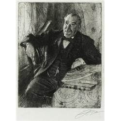 ANDERS ZORN 1860-1920 Grover Cleveland, ANDERS ZORN 1860-1920 Grover Cleveland I Signerad Zorn....