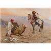 GIULIO ROSATI Italy 1858-1917 Beduiner i, GIULIO ROSATI Italy 1858-1917 Beduiner i öken Signed....