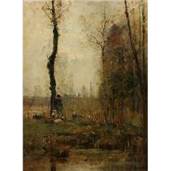 LOUIS AIME JAPY France 1840-1916 Paysage avec, LOUIS AIME JAPY France 1840-1916 Paysage avec be...