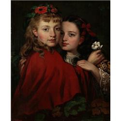 JAMES COLLINSON England 1825, JAMES COLLINSON England 1825 -1881 Sisters Signed J. Collinson. O...