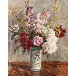 GAD FREDERICK CLEMENT Denmark, GAD FREDERICK CLEMENT Denmark 1867-1933 Blomsterstilleben Signed...