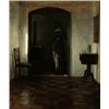 CARL HOLSØE Denmark 1863-1935 Interiör med, CARL HOLSØE Denmark 1863-1935 Interiör med kvinna i...