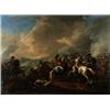 Image 1 : JAN WYCK the Netherlands, JAN WYCK the Netherlands 1640-1702 Bataljscen Oil on canvas, 54 x 72...