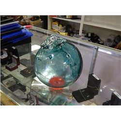 HAND BLOWN GLASS BALL  - WITH HOLDER TO HANG