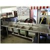 Image 1 : S/S Isolated 4 Comp Sink w/Wand, Drainboards/Levers