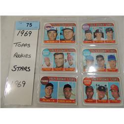 6 BASEBALL CARDS TOPPS STARS ROOKIES AS SHOWN