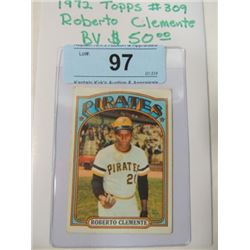 1972 TOPPS BASEBALL CARD ROBERTO CLEMENTE #309