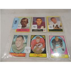 6 SPORTS FOOTBALL CARDS 1965 1967 GREAT LOT!!