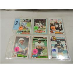 6 SPORTS FOOTBALL CARDS ROOKIES BRADSHAW PAYTON