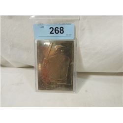 1996 BABE RUTH GOLD PLATED BASEBALL CARD