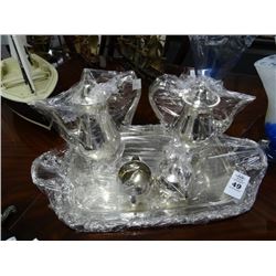 Oneida Silver Serving Tray & Pourers