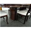 Image 2 : Burl Lacquer Dining Table w/6 Chairs, Server, Hutch Set