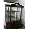 Image 5 : Burl Lacquer Dining Table w/6 Chairs, Server, Hutch Set