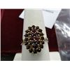 Image 2 : Large '60's Sterling Over Garnet Cluster Ring