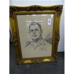 Artist Signed Framed Portrait Sketch