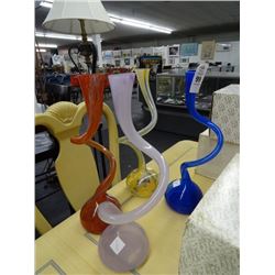 4 - Art Glass Swirl Vases - 4 Times the Money