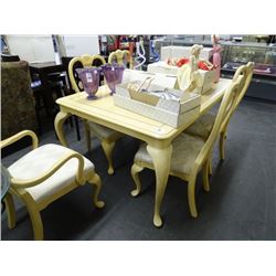 Blonde Dining Table w/6 Chairs & Hutch