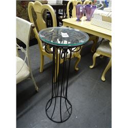 Metal Base Glass Top Plant Stand